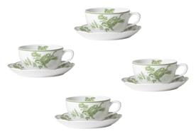 Bernardaud, ALBERTINE, Set of 4 tea cups and saucers