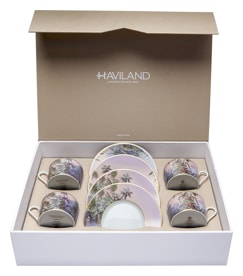 Haviland, Le Brésil, Set of 4 Cappuccino cups and saucers