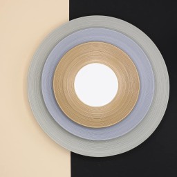 J.L Coquet, Hémisphère Grey, Flat dish with rim