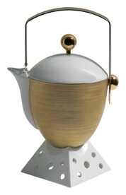 J.L Coquet, Hémisphère Gold, Coffee-teapot  with gold accessoires