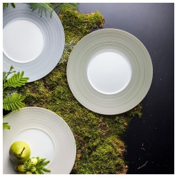 J.L Coquet, Hémisphère Storm Blue, Rim soup plate, medium