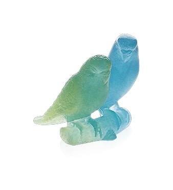 Daum, Univers Animaliers, Budgerigars couple