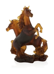 Daum, Univers Animaliers, 2 Horse Cavalcade sculpture, 500 ex