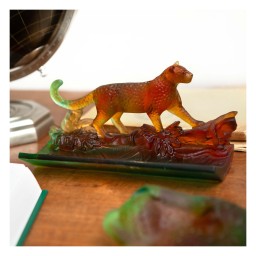 Daum, Univers Animaliers, Tropical leopard pencil holder