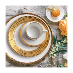 Bernardaud, Athena Gold, Small covered cup and saucer