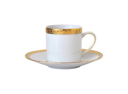 Bernardaud, Athena Gold, Espresso cup and saucer