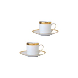 Bernardaud, Athena Gold, Set of 2 coffee cups and saucers