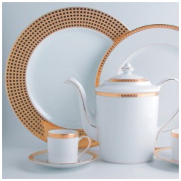 Bernardaud, Athena Gold, Set of 2 coffee cups and saucers