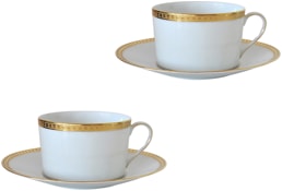 Bernardaud, Athena Gold, Set of 2 tea cups and saucers