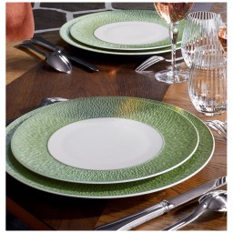 Raynaud, Minéral irisé Celadon, Deep plate with rim, large