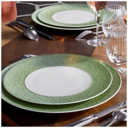 Raynaud, Minéral irisé Celadon, Deep plate with rim