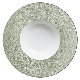 Raynaud, Minéral irisé Celadon, Deep plate with rim, large