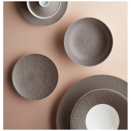 Raynaud, Minéral irisé Dark Grey, Deep plate with rim, large