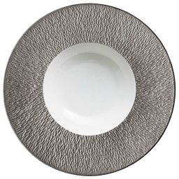 Raynaud, Minéral irisé Dark Grey, Deep plate with rim, large