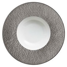 Raynaud, Minéral irisé Dark Grey, Deep plate with rim, large