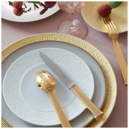 Raynaud, Minéral irisé Pearl Grey, Deep plate with rim