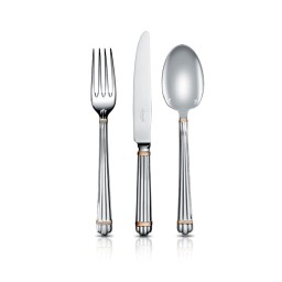 Christofle, Aria cutlery, silver plated with gold ring, Fish fork