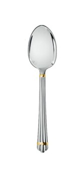 Christofle, Aria cutlery, silver plated with gold ring, Espresso spoon