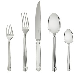 Christofle, Aria cutlery, silver plated, Individual place settings (5 pieces)