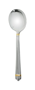 Christofle, Aria cutlery, silver plated with gold ring, Cream soup spoon