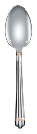 Christofle, Aria cutlery, silver plated with gold ring, Standard soup spoon