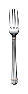 Christofle, Aria cutlery, silver plated with gold ring, Dessert fork