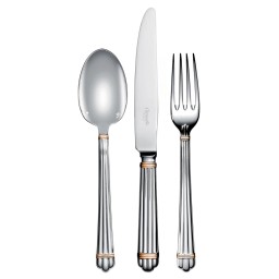 Christofle, Aria cutlery, silver plated with gold ring, Standard dinner spoon