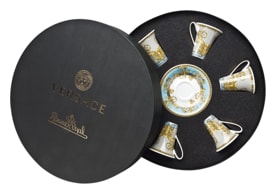 Versace, Prestige Gala Blue, Set of 6 espresso cups and saucers
