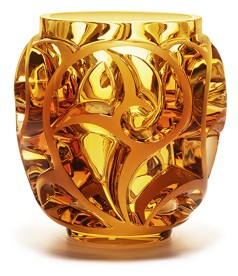 Lalique, Tourbillons vases, Vase, amber