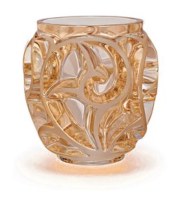 Lalique, Tourbillons vases, Small vase, gold luster shiny