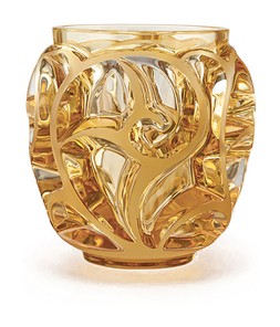 Lalique, Tourbillons vases, Small vase, amber shiny