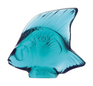 Lalique, Fish sculptures, Fish sculpture, light turquoise