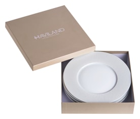 Haviland, Infini white, Set of 4 dessert plates