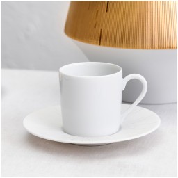 Haviland, Infini white, Set of 4 coffee cups saucers