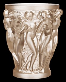 Lalique, Bacchantes vases, Vase, gold luster