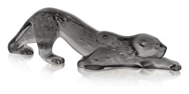 Lalique, Zeila panther sculptures, Small panther sculpture, grey