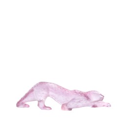 Lalique, Zeila panther sculptures, Large panther sculpture, pink luster