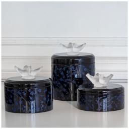 Lalique, Fleurs de cerisier boxes, Small box, black