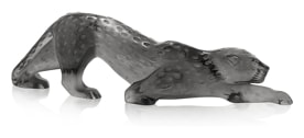 Lalique, Zeila panther sculptures, Large panther sculpture, grey