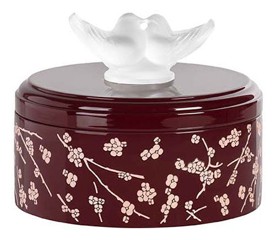 Lalique, Fleurs de cerisier boxes, Small box, burgundy