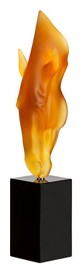 Lalique, Still water by Nic Fiddian Green, Limited edition sculpture, amber