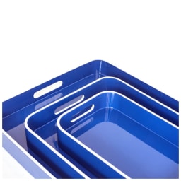 Von Gern Home, Trays and boxes, Large tray, navy & white edge