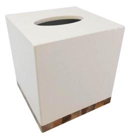 Von Gern Home, Trays and boxes, Lacquer & shell tissue box, white shell