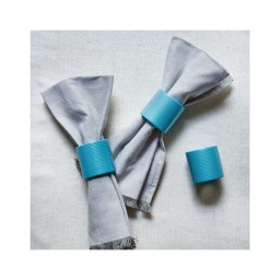 Von Gern Home, Napkin rings, Stripe napkin ring, turquoise & silver stripes