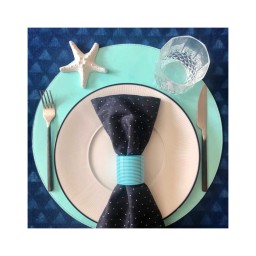 Von Gern Home, Napkin rings, Stripe napkin ring, turquoise & white stripes