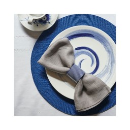 Von Gern Home, Napkin rings, Stripe napkin ring, navy & white stripes