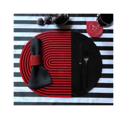 Von Gern Home, Napkin rings, Stripe napkin ring, red & black stripes