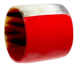 Von Gern Home, Napkin rings, Horn & lacquer napkin ring, red horn