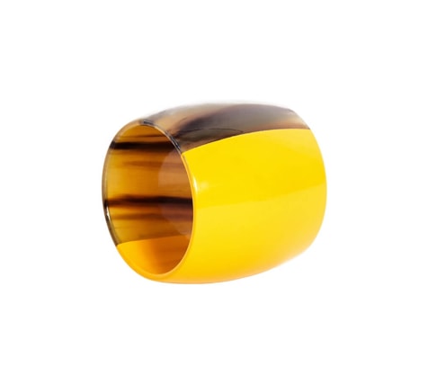 Von Gern Home, Napkin rings, Horn & lacquer napkin ring, yellow horn