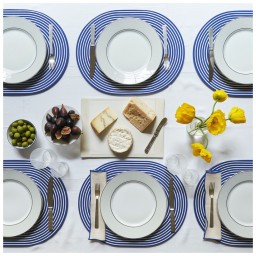 Von Gern Home, Stripe placemats and coasters, Stripe placemat, silver & white